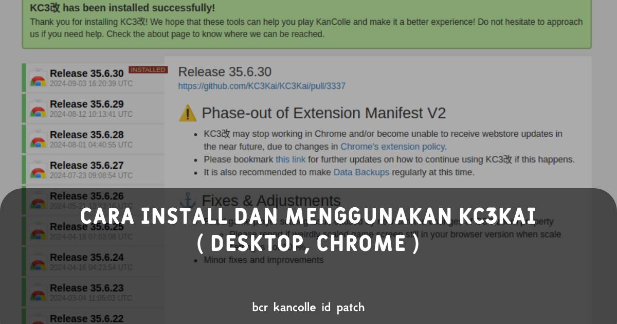 Cara Install dan Menggunakan KC3Kai (DESKTOP, CHROME)